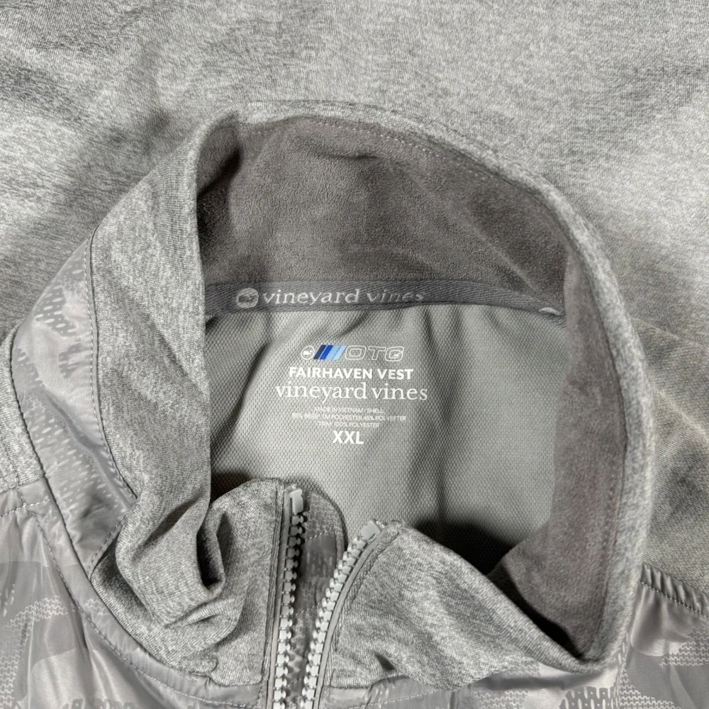Vineyard Vines On‎ the Go Fairhaven Vest Performance Full ZIp Gray Mens XXL